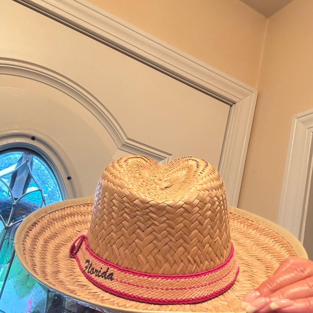 Straw Hat with Pink Band - Picture 12 of 12